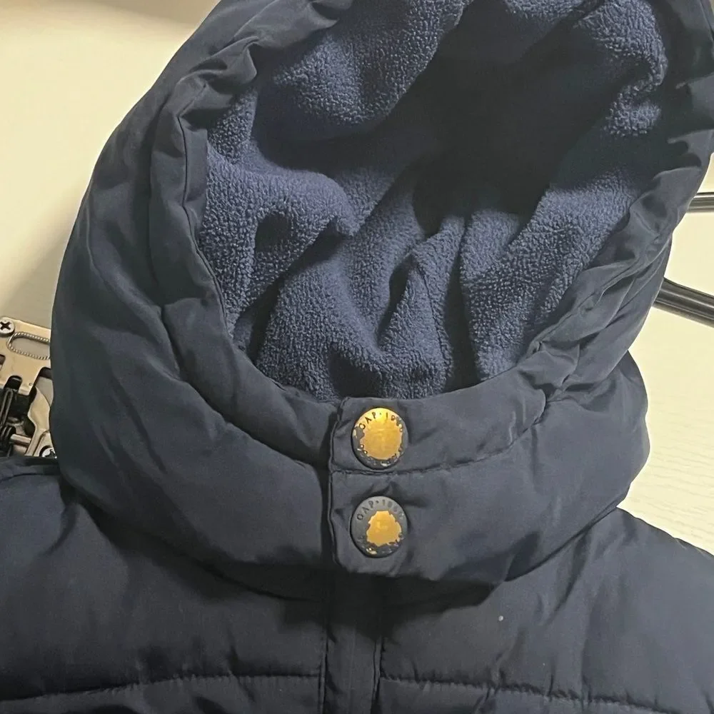 GAP Baby Navy Blue Fleece Puffer Coat 24M